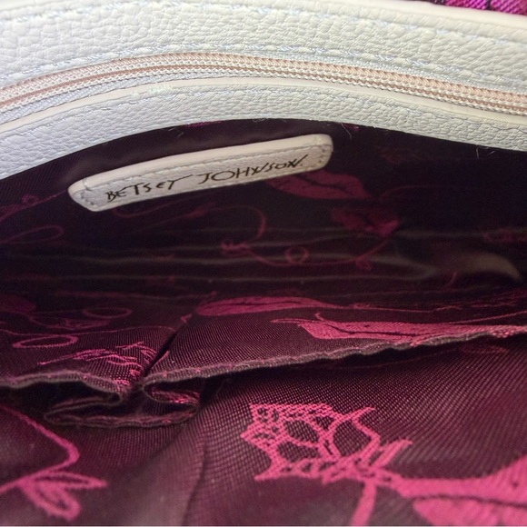 Betsey Johnson Pink Floral Crossbody with Pink Bee and Butterfly Design - Picture 9 of 10